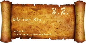 Wéner Ria névjegykártya